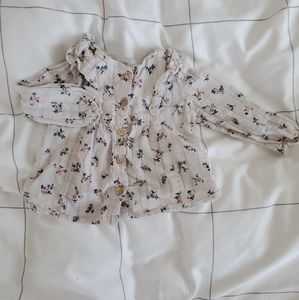 Zara Floral Button Front Top
